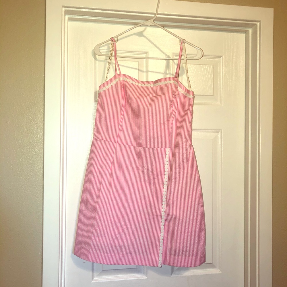 Lilly Pulitzer pink and white stripped romper